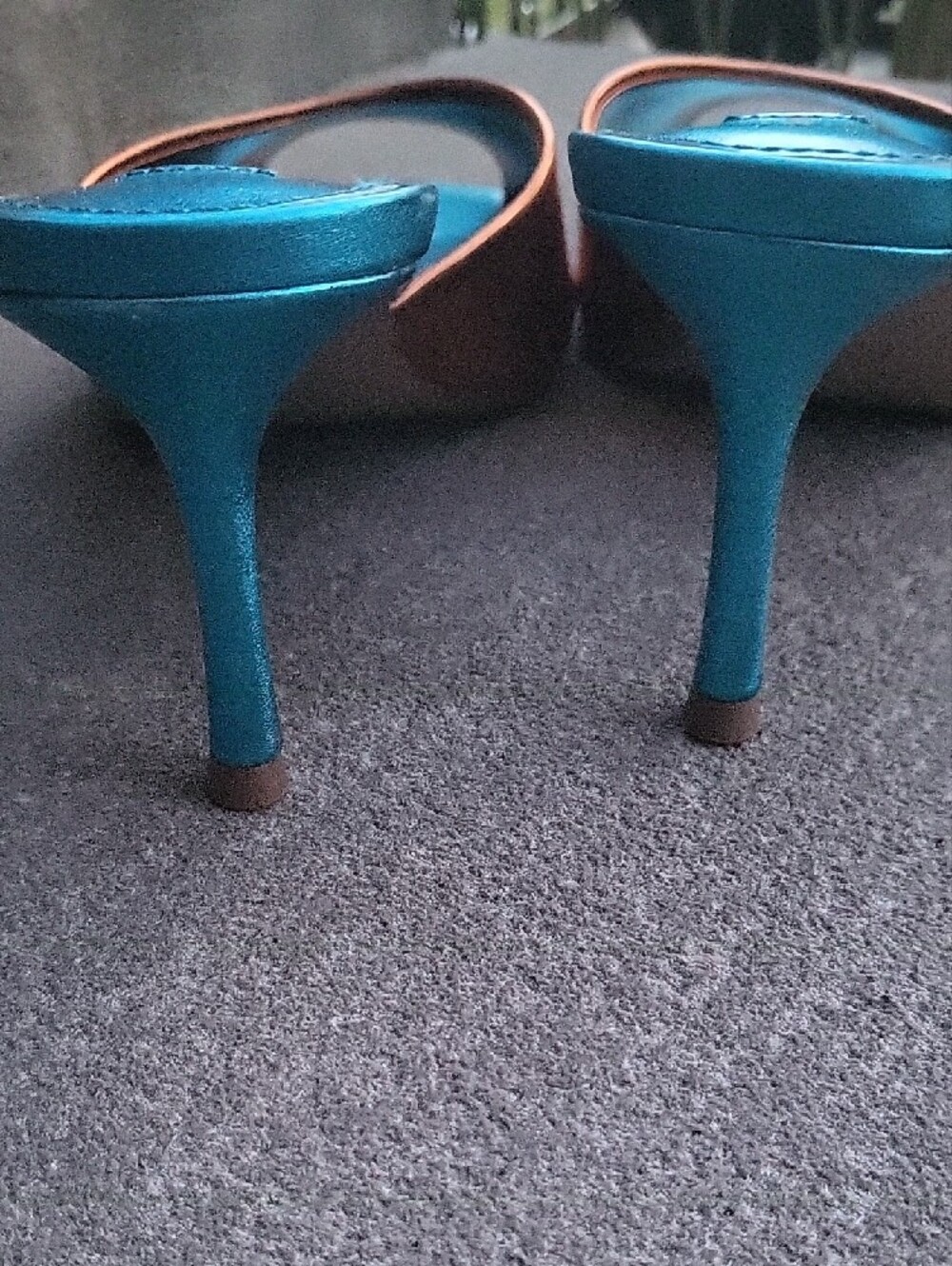 Steve Madden Copper Metallic Open-Toe Mules with Turquoise Insole - Picture 6 of 6